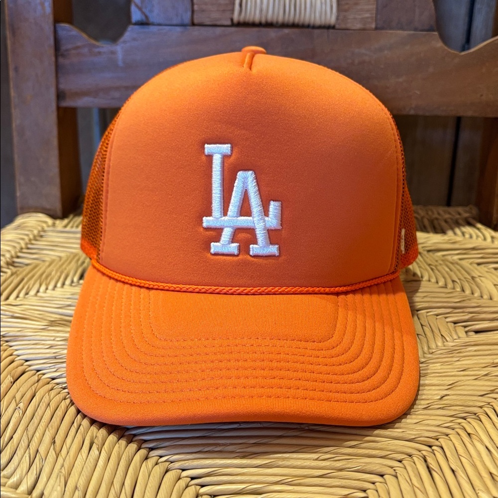 47 LA Dodgers Orange Trucker Hat